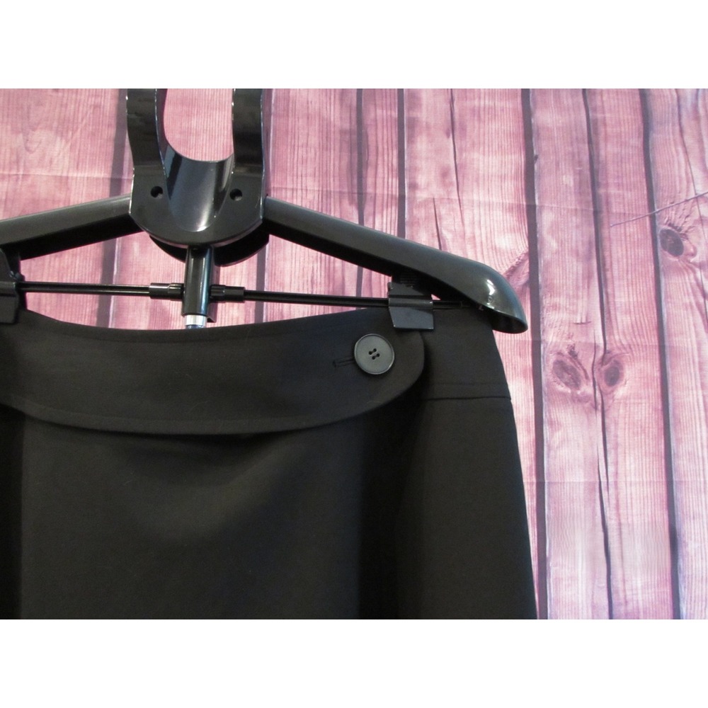 Talbots Women's Stretch A-Line Career Skirt Classic Black Faux Blet Detail Sz 14 - Picture 3 of 6